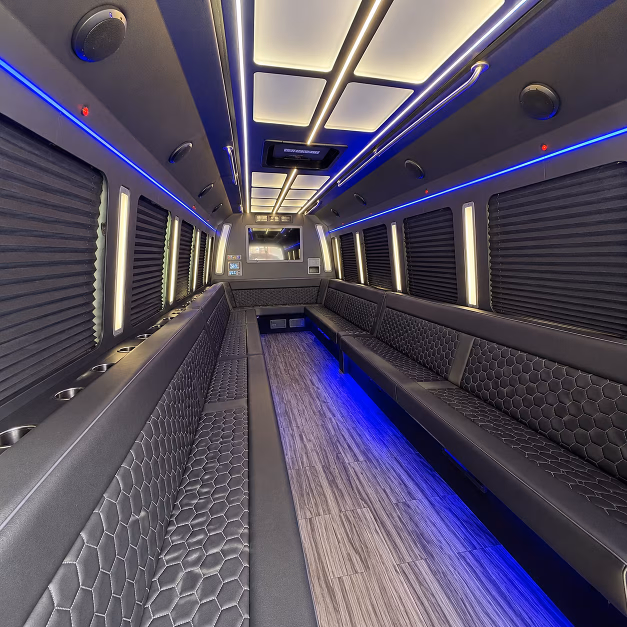 norwalk 30 passenger party bus interior